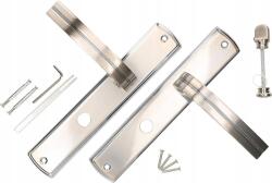 Kotarbau Set mâner de ușă cu mâner 72mm argintiu pentru încuietoare wc (L195)