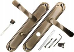 KOTARBAU Clanță ușă patină 90 mm plăcuță lungă blocare WC - Culoare patină (E758)