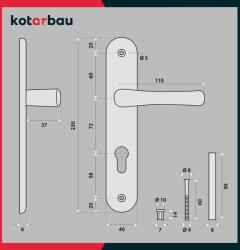 KOTARBAU Mâner de ușă 72 set de bronz (3024)