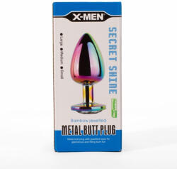 X-Men Secret Shine Metal Butt Plug Rainbow M - szexshoponline - 2 922 Ft