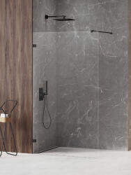 NEW TRENDY Avexa Black XR perete cabină de duș walk-in 80 cm negru mat/sticla transparentă EXK-6967 (EXK6967)