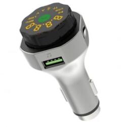  Homasita AP06 USB-A szivargyújtó töltő és FM transzmitter + ablaktörő kalapács (81AP06) (81AP06) - aqua