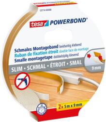 tesa SLIM (55714-00000-00) Rögzítő szalag ® Powerbond Fehér (H x Sz) 5 m x 9 mm 2 db (55714) (55714)