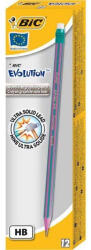 BIC Set 12 creione grafit HB cu guma BIC Evolution Stripes 646 (BC8960342)