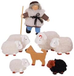 Goki Babacsalád - Pásztor A Nyájával - 3 Éves Kortól, Fa, Textil, Többszínű