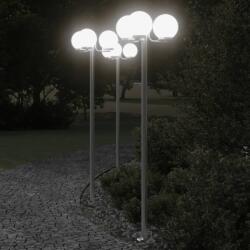 vidaXL 2 db ezüstszínű rozsdamentes acél kültéri állólámpa 215 cm (4006390)