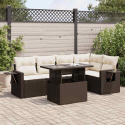 vidaXL 6 részes barna polyrattan kerti ülőgarnitúra párnával (3326484)