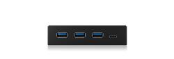 RaidSonic IcyBox IB-HUB1418-I3 USB Type-C HUB - 3+1 Portos, Fekete (IB-HUB1418-I3)
