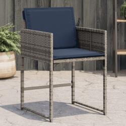 vidaXL 4 db szürke polyrattan kerti szék párnával (4007482)