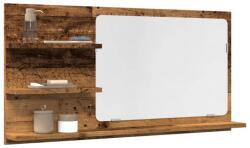 vidaXL antik fa színű szerelt fa tükrös fürdőszobaszekrény 90x11x45 cm (856262)