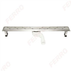 FERRO Rozsdamentes acél zuhanyfolyóka polírozott ráccsal 70 cm, fekete OL70-BL (OL70-BL)