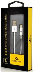 Gembird Usb 2.0 - Lightning 8-pin adat- és töltőkábel, 2m fehér (CC-USB2P-AMLM-2M-W)