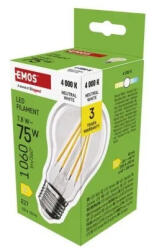 EMOS LED izzó Filament A60 / E27 / 7, 8 W (75 W) / 1060 lm / Természetes fehér ZF5D53 (EMOS-ZF5D53)