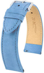 Hirsch Osiris Nubuck borjúbőr óraszíj, világoskék, 18/16M - orabox