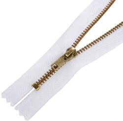Fém cipzár VT5 zárt sárgaréz 4M0 8 cm - Fehér 101