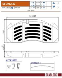 DANBLOCK set placute frana, frana disc DANBLOCK DB 2912582 (DB 2912582)
