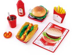 Hape Set de joaca Fast-food din lemn Hape 27 piese (E3160B) Bucatarie copii