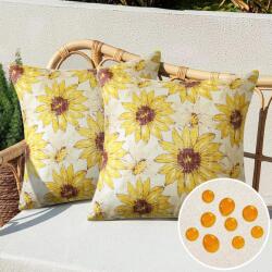 Hanrunsi Fețe de perna decorative 45x45 cm, set 2 buc, , impermeabile, margarete galbene Lenjerie de pat