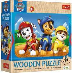 Trefl Puzzle din lemn pentru copii Trefl din 24 piese - Minunata echipa Patrula căţeluşilor (20265) Puzzle