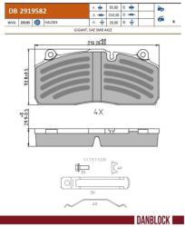DANBLOCK set placute frana, frana disc DANBLOCK DB 2919582 (DB 2919582)