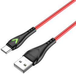 BOROFONE BX65 Bright kábel - USB to Type C - 2A 1 méter piros