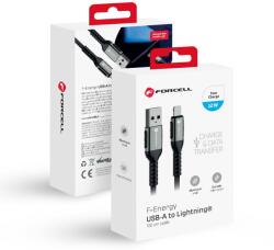 Forcell F-ENERGY C257 USB A - Lightning kábel 2, 4A 12W Cafule 1, 2 m fekete