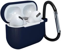 Hurtel AirPods 3 tok szilikon puha tok + karabiner sötétkék
