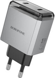 BOROFONE Hálózati töltő BN21 Lena - 2xType C - PD 40W szürke