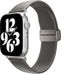 SwitchEasy Classic bőr szíj Apple Watch S4-S9 okosórákhoz, 38/40/41mm, szürke (SAW341238GR24) (SAW341238GR24)