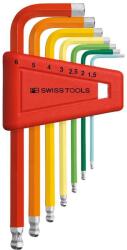 PB Swiss Tools - Set surubelnite imbus 1.5-6mm Rainbow cap cu bila, 7 piese [PB212. H-6RB] (PB212.H-6RB)