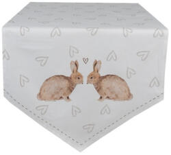 Clayre & Eef Asztali futó 50x160cm 100% pamut, Bunnies in Love