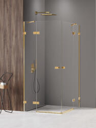 NEW TRENDY Avexa Gold Shine XR zuhanykabin 100x90 cm négyszögletes arany fényes/átlátszó üveg EXK-6821 (EXK6821)