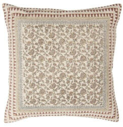 Clayre & Eef Párnahuzat 50x50cm, szőnyegmintás, bordó szegélymintával, pamut - perfectodekor