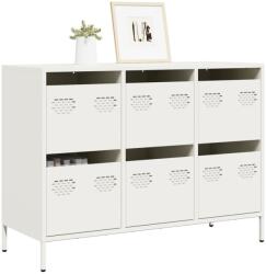 vidaXL fehér hidegen hengerelt acél tálalószekrény 101, 5x39x73, 5 cm (851267) - vidaxl