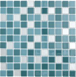 Premium Mosaic Üvegmozaik Premium Mosaic turquoise 30x30 cm fényes MOS25MIX12 (GDE005-048)