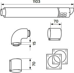 Vaillant 80/125 PP vízszintes falátvezetés (303209) (303209)