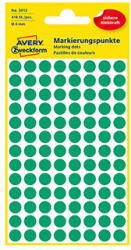 Avery Zweckform címkék 8mm, zöld, 104 címke, jelölő, 4 db-os csomag, 3012, kézíráshoz