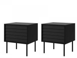 MIRJAN 24 KÉSZLET 2x Éjjeliszekrény CORTINA 51x45 cm fekete MJ0132 (MJ0132)