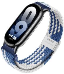 Forcell F-DESIGN FX5 szíj XIAOMI Mi Band 8 számára kék-fehér