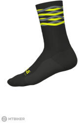 ALÉ CALZA SPEEDFONDO H18 zokni, fekete/fluo sárga (S)