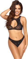 Cottelli Collection Fantasy Top & Thong Set Covered in Rhinestones 2251256 Black