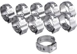 EXTOL csőbilincs klt. 10db, roppantós, rozsdamentes acél, állítható, 17, 8 - 21, 0 mm, 1/2″-os légtömlőhöz: 8865146 (8865178)