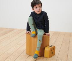 Tchibo 2 kisgyerek leggings, kutyás/sötétkék 1x sötétkék, 1x zsályazöld kutyás nyomott mintával 110/116
