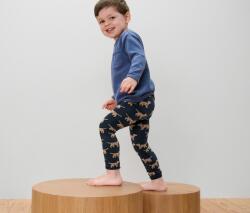 Tchibo 2 kötött gyerekleggings, kutyás 1x szürke melírozott, 1x sötétkék, beleszőtt barna kutyás mintával 122/128
