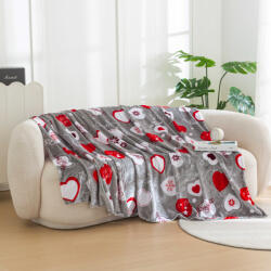  Patura microplus de Craciun CHRISTMAS HEART gri Dimensiune: 150 x 200 cm Patura