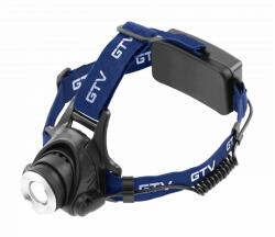 GTV LT-LC6WT3-60 LED fejlámpa 2xAAA elemhez, 6W, 350lm, 6400K, 275m, IP44, fekete (LT-LC6WT3-60)