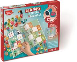 Maped Creativ Nyomdázó készlet, foglalkoztató füzettel, MAPED CREATIV Stamps , betűk és állatok (907060) - molnarpapir