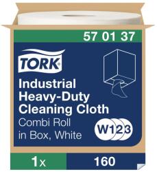 Tork ipari nagyteljesítményű tisztítókendő, kombi tekercses W1/W2/W3 Premium, fehér 1 rétegű, 32x38 cm, 60, 8 m SCA570137