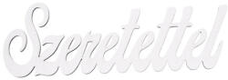 4db. "Szeretettel" fa felirat 12 x 4cm - Fehér (MT9-82)