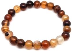 R. M. ékszer Achát szinezett sötétbarna sávos golyó karkötő 8mm (059789)
